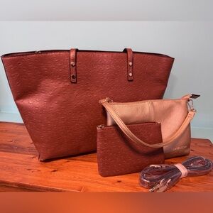 Louenhide Brown Tote with 2 Mini Bags